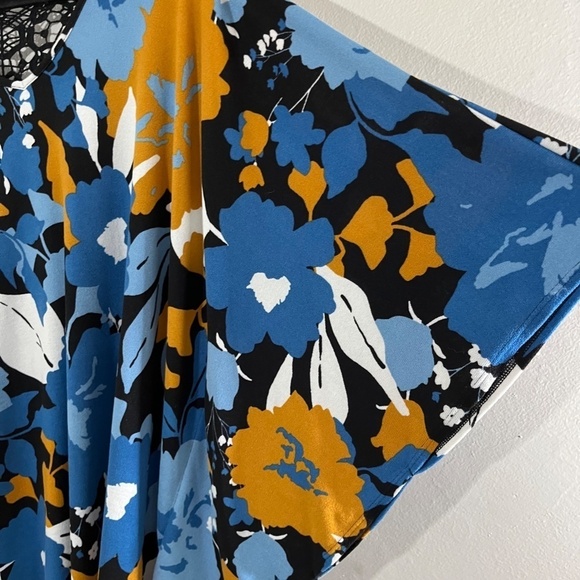 Susan Graver Sweater Women XL Blue Floral Pullover Boho Western Office Neutral - Picture 6 of 12